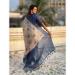 Picture of Stunning Cotton & Linen Medium Blue Saree