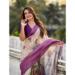 Picture of Comely Cotton & Linen Purple Saree