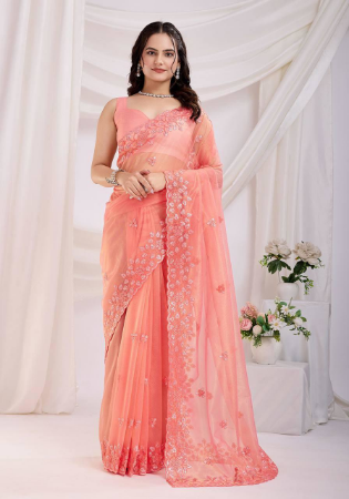 Picture of Bewitching Net Light Pink Saree