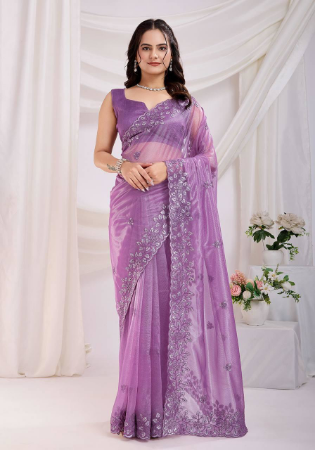 Picture of Splendid Net Medium Orchid Saree