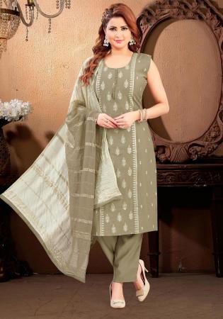 Picture of Graceful Silk Rosy Brown Straight Cut Salwar Kameez