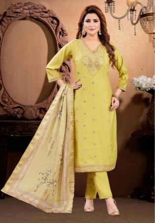 Picture of Magnificent Silk Burly Wood Straight Cut Salwar Kameez