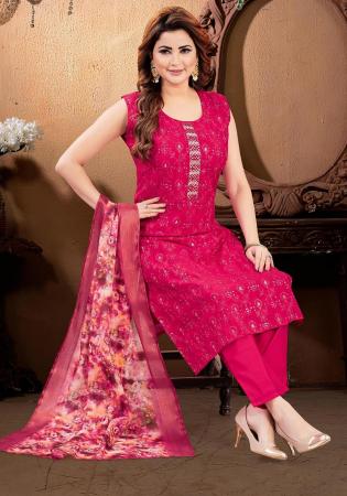 Picture of Pleasing Silk Crimson Straight Cut Salwar Kameez