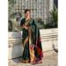 Picture of Magnificent Silk Dark Olive Green Saree
