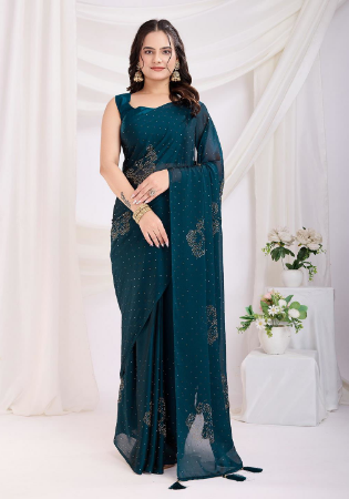 Picture of Classy Silk Teal Saree