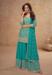 Picture of Amazing Chiffon Teal Straight Cut Salwar Kameez