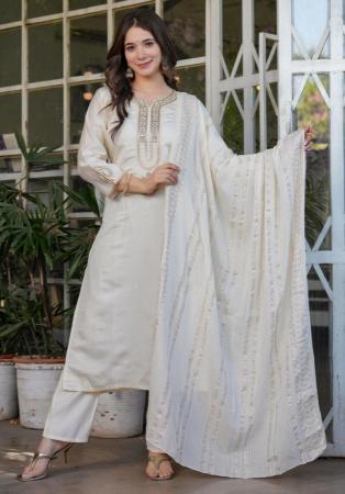 Picture of Alluring Chiffon Off White Readymade Salwar Kameez