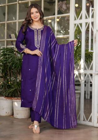 Picture of Amazing Chiffon Purple Readymade Salwar Kameez