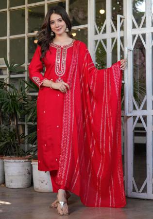Picture of Elegant Chiffon Crimson Readymade Salwar Kameez
