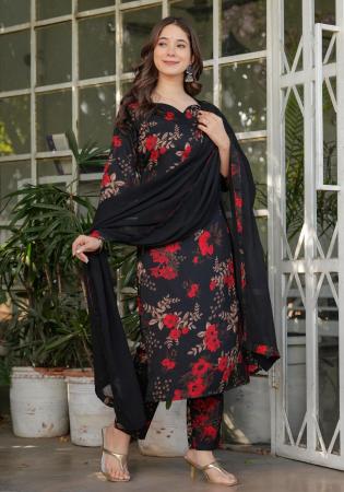 Picture of Enticing Silk Black Readymade Salwar Kameez