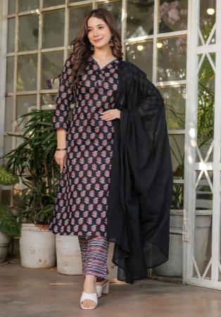 Picture of Exquisite Silk Black Readymade Salwar Kameez