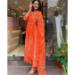Picture of Graceful Silk Orange Red Readymade Salwar Kameez
