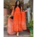 Picture of Graceful Silk Orange Red Readymade Salwar Kameez