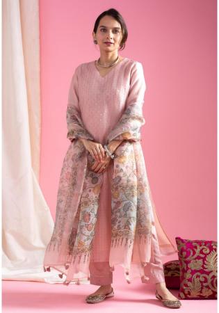 Picture of Comely Silk Rosy Brown Readymade Salwar Kameez