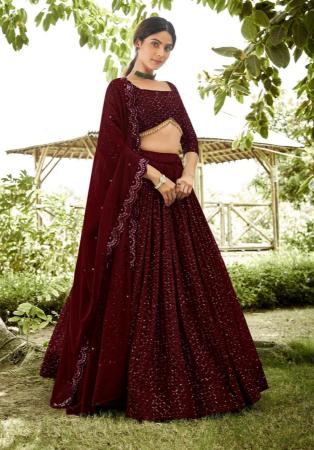 Picture of Radiant Georgette Maroon Lehenga Choli
