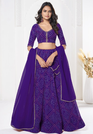 Picture of Magnificent Georgette Purple Lehenga Choli