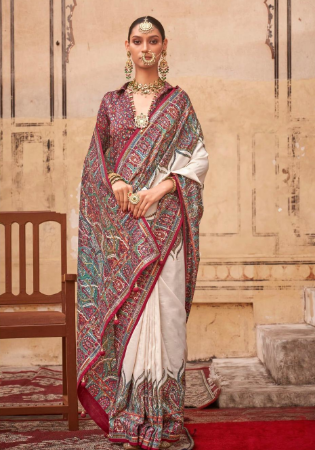 Picture of Superb Silk Off White Saree