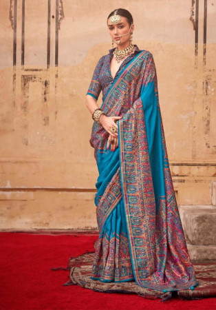 Picture of Marvelous Silk Dark Cyan Saree