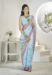 Picture of Good Looking Linen Light Steel Blue Saree