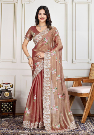 Picture of Classy Silk Rosy Brown Saree