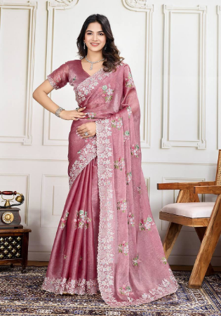 Picture of Amazing Silk Rosy Brown Saree