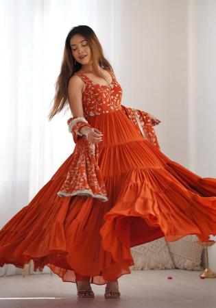 Picture of Graceful Georgette Chocolate Readymade Salwar Kameez