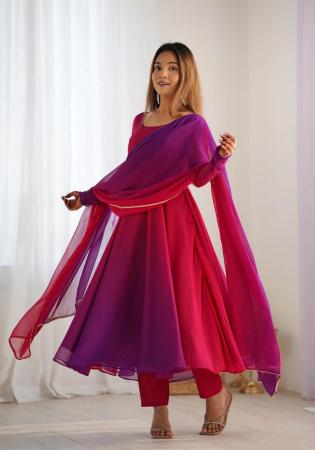 Picture of Shapely Georgette Crimson Readymade Salwar Kameez