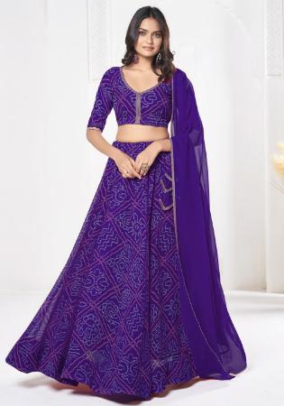 Picture of Appealing Georgette Purple Lehenga Choli