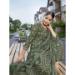 Picture of Chiffon Dark Olive Green Readymade Salwar Kameez