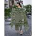 Picture of Chiffon Dark Olive Green Readymade Salwar Kameez
