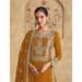 Picture of Good Looking Georgette Saddle Brown Straight Cut Salwar Kameez