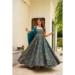 Picture of Appealing Silk & Organza Sea Green Readymade Gown