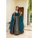 Picture of Appealing Silk & Organza Sea Green Readymade Gown