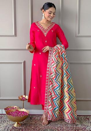 Picture of Ideal Chiffon Crimson Readymade Salwar Kameez