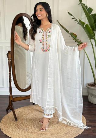 Picture of Superb Chiffon Off White Readymade Salwar Kameez