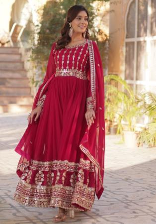 Picture of Splendid Georgette Light Coral Readymade Gown