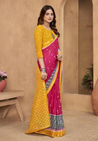 Picture of Admirable Cotton Deep Pink Saree