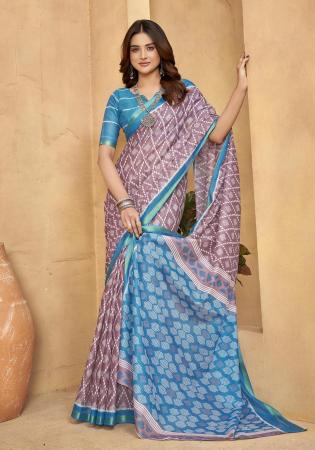 Picture of Splendid Cotton Rosy Brown Saree