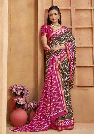 Picture of Charming Cotton Medium Violet Red Saree
