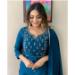 Picture of Nice Chiffon Dark Cyan Readymade Salwar Kameez
