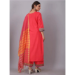 Picture of Pretty Cotton Fire Brick Readymade Salwar Kameez