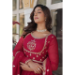 Picture of Appealing Georgette Dark Red Readymade Gown