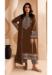 Picture of Georgette Saddle Brown Straight Cut Salwar Kameez