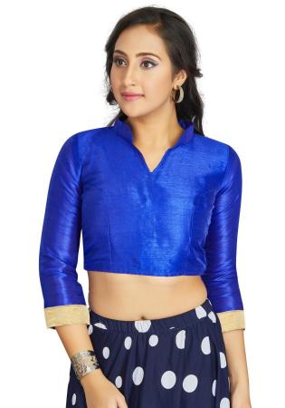 Picture of Classy Silk Royal Blue Designer Blouse