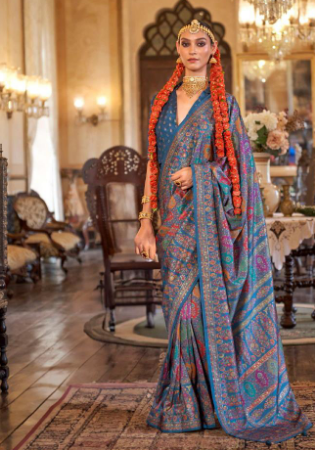 Picture of Bewitching Silk Midnight Blue Saree