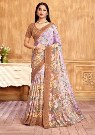 Picture of Ravishing Crepe & Silk Thistle Saree