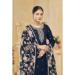 Picture of Silk Midnight Blue Straight Cut Salwar Kameez
