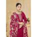 Picture of Exquisite Silk Dark Red Straight Cut Salwar Kameez