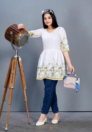 Picture of Stunning Cotton Light Steel Blue Kurtis & Tunic