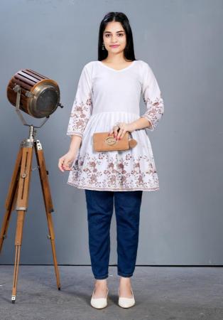 Picture of Stunning Cotton Lavender Kurtis & Tunic